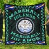 Marshall Islands Polynesian Quilt Turquoise Love Style J11 Quilt  Quilt